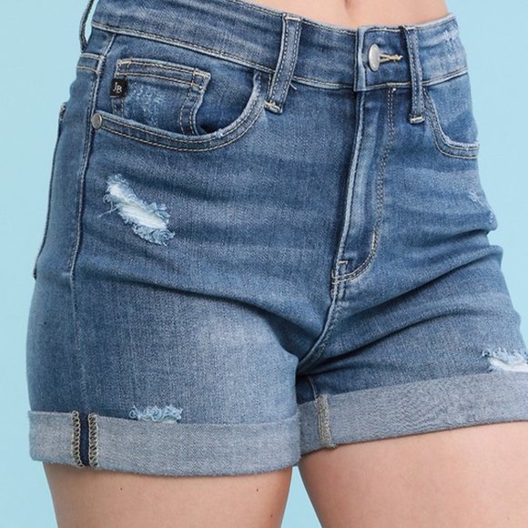Judy Blue High Rise Cuffed Hem Shorts MD 15004 - Picture 4 of 8